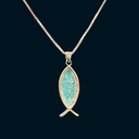 Sterling Silver Roman Glass Fish Pendant - 2,000-Year-Old History