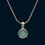 Rhodium-Plated Sterling Silver Round Pendant with 2,000-Year-Old Roman Glass