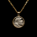 Silver Tyre Shekel Coin in an 18K Gold Pendent