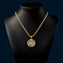 Silver Tyre Shekel Coin in an 18K Gold Pendent
