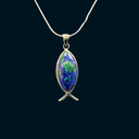 Lapis Ichthys Fish Pendant