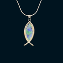 Lapis Ichthys Fish Pendant