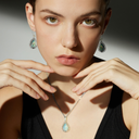 Sterling Silver Roman Glass Halo Teardrop Pendant – 2,000-Year-Old History