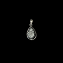 Sterling Silver Roman Glass Halo Teardrop Pendant – 2,000-Year-Old History