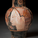 A Red Figure Oinochoe with a Woman's Face, Greek, Hellenistic Period, circa 330 B.C.E. -63 B.C.E.