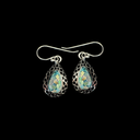 Sterling Silver Roman Glass Halo Teardrop Pendant – 2,000-Year-Old History